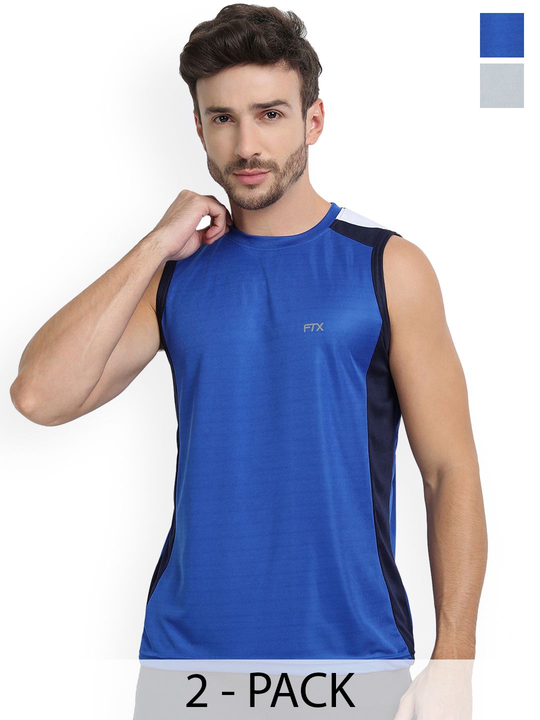 FTX Pack Of 2 Colourblocked Gym Vests 709-1_709-9-S-picture-39