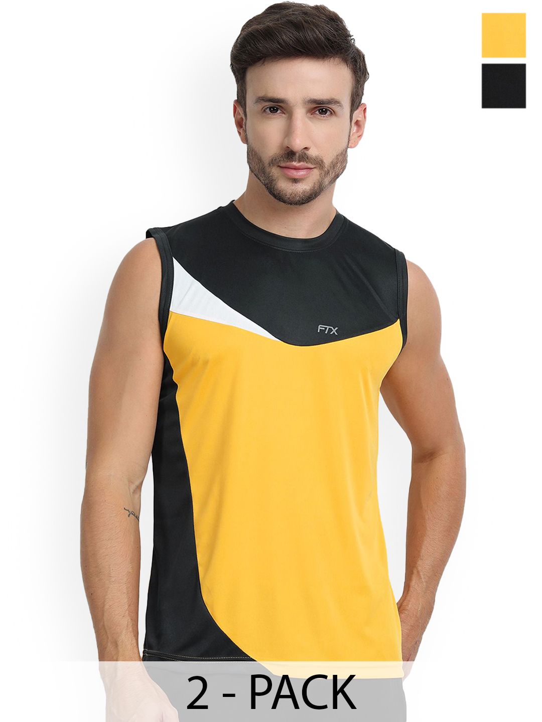 FTX Pack Of 2 Colourblocked Gym Vests 709-2_709-8-S-picture-30