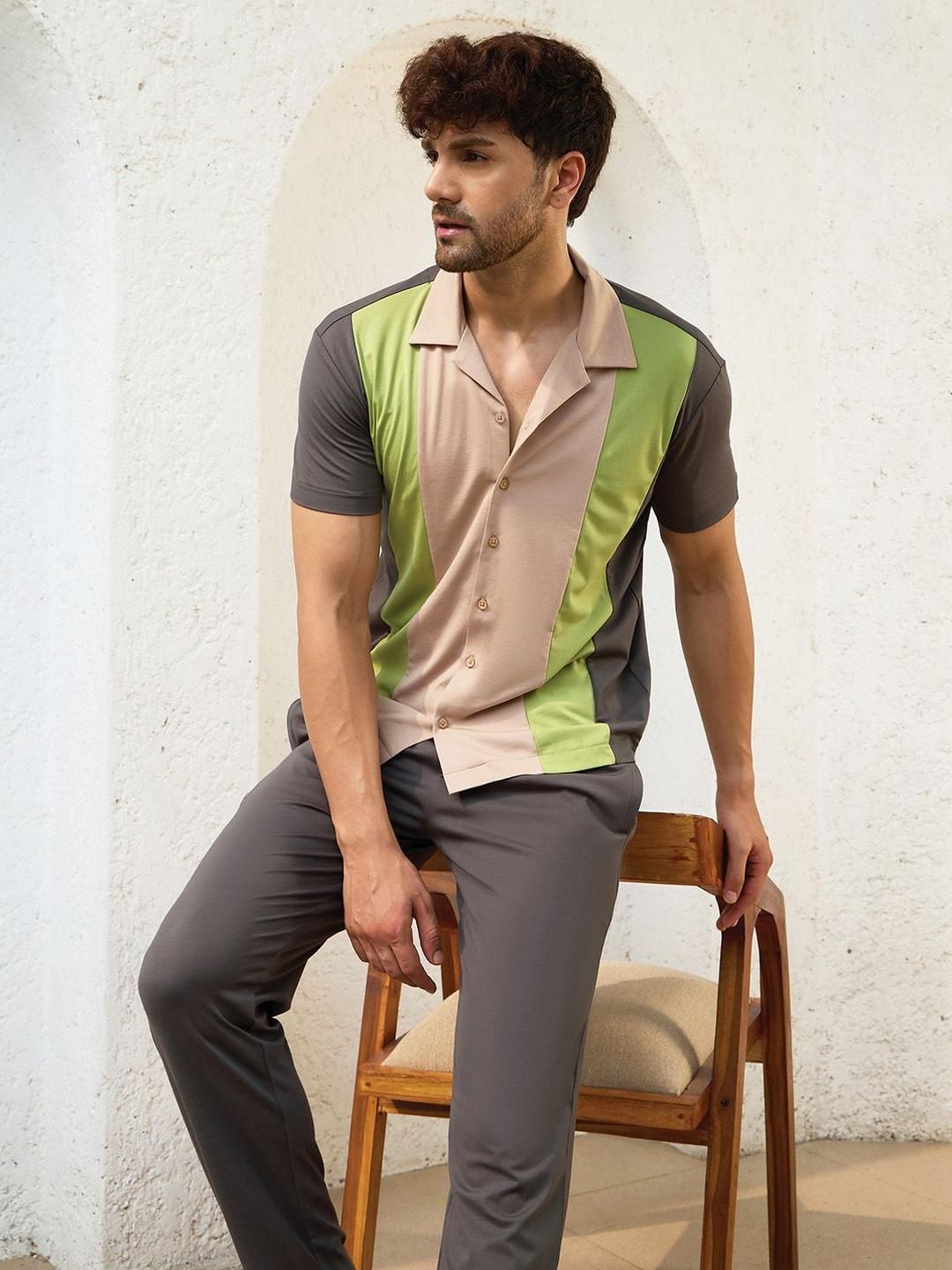 Sweet Dreams Men Colourblocked Night suit-picture-35