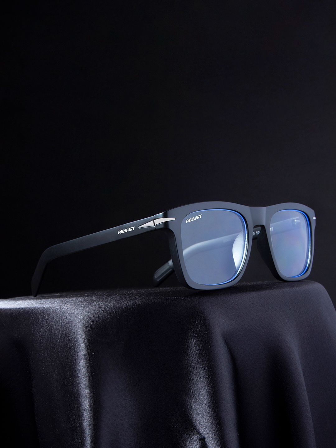 RESIST EYEWEAR Unisex Clear Lens & Black Square Sunglasses with-picture-14