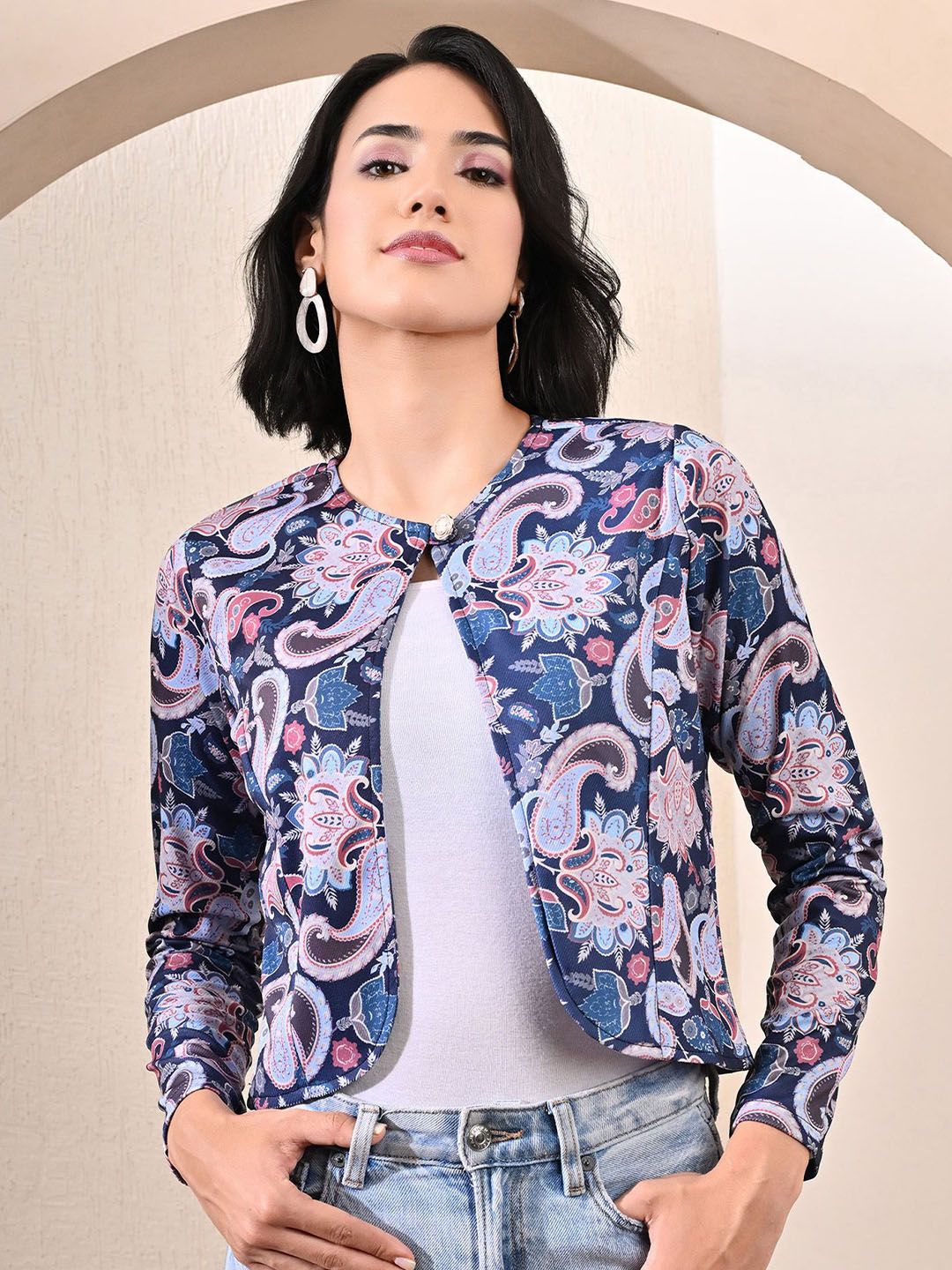 FLYING FEST Women Printed Shrug-picture-26