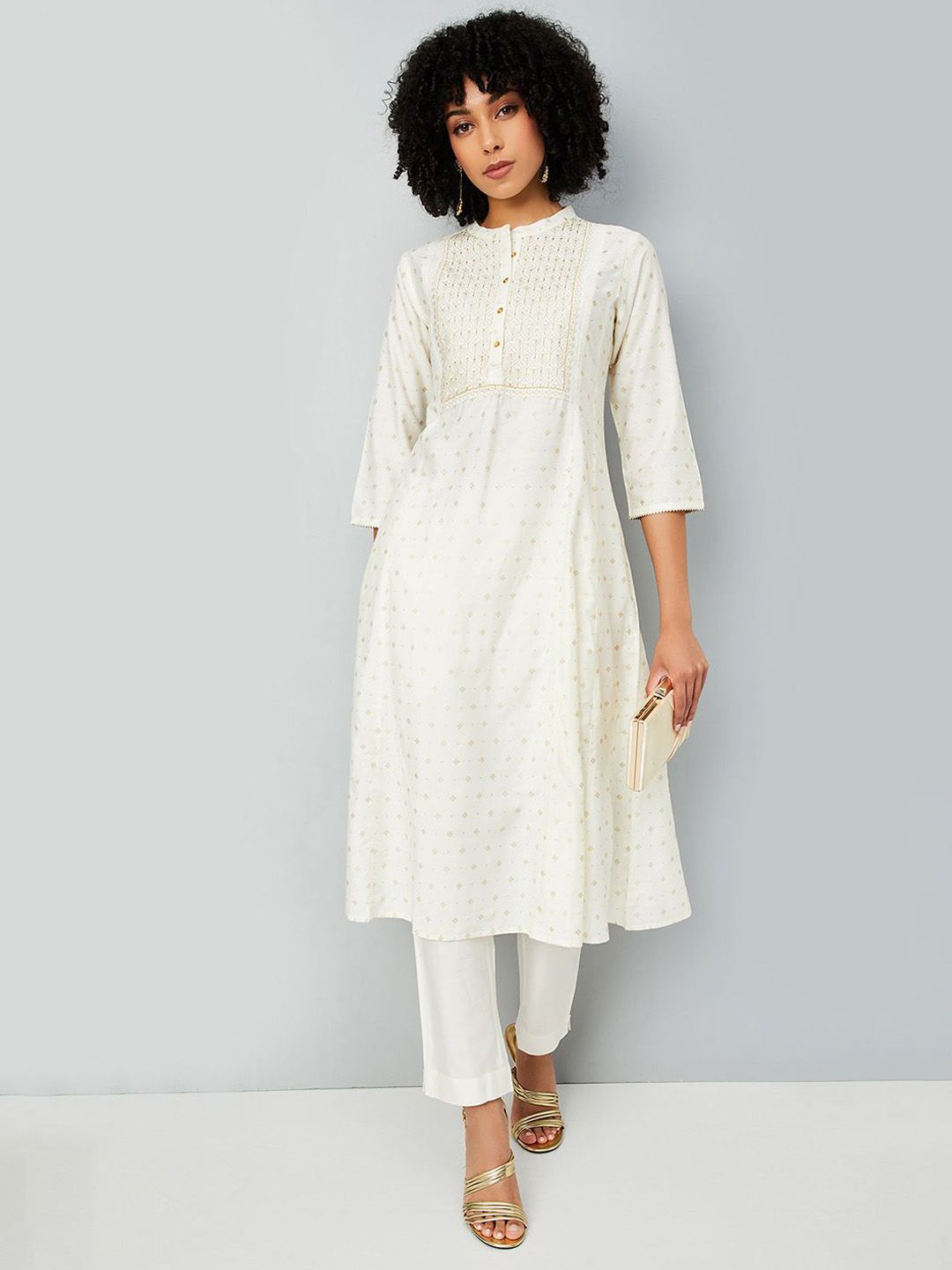 max Women Floral Embroidered Regular Kurta with Trousers