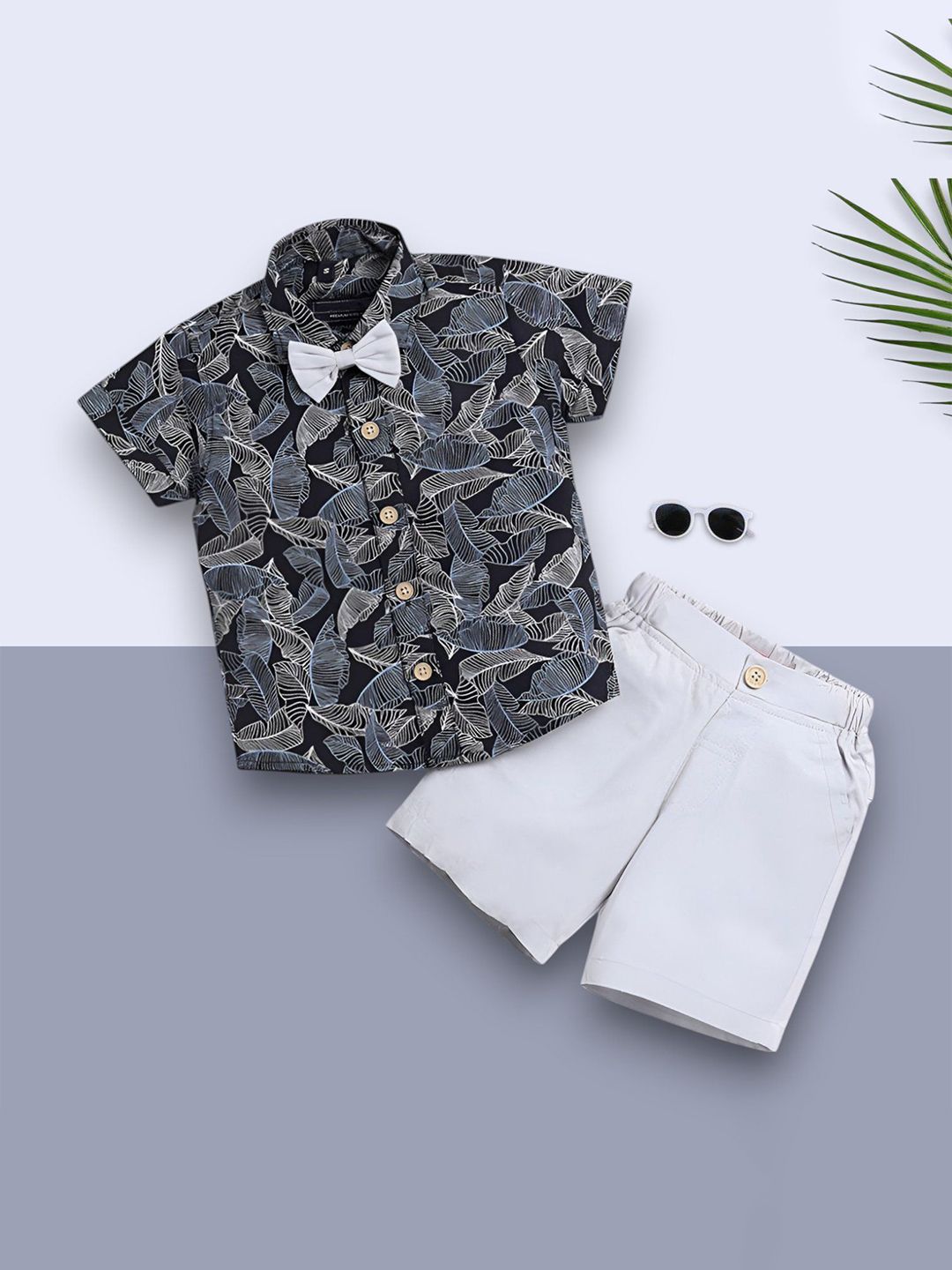 WINSWORLD ENTERPRISE Kids Floral Printed Shirt With Shorts