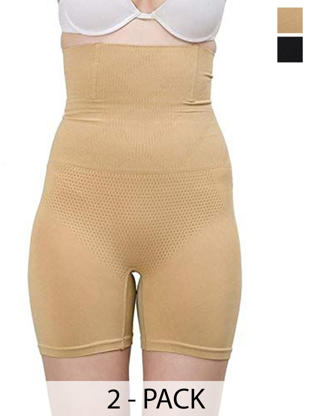 SHOPPY VILLA Pack Of 2 High-Rise Seamless Breathable Tummy Shapewear-image-6