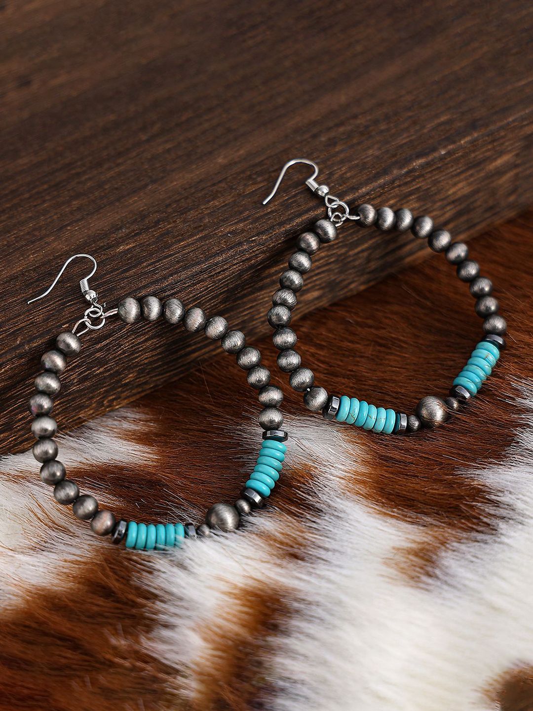 StyleCast x Revolte Silver-Plated Artificial Beaded Circular Shaped Drop Earrings-picture-33