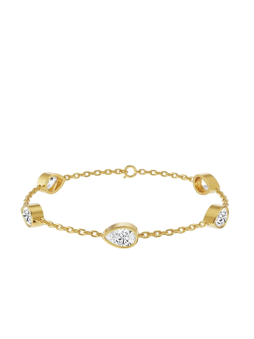 Emori Women Pear Bezel Tennis Lab Diamond Bracelet in 14KT Gold-picture-12
