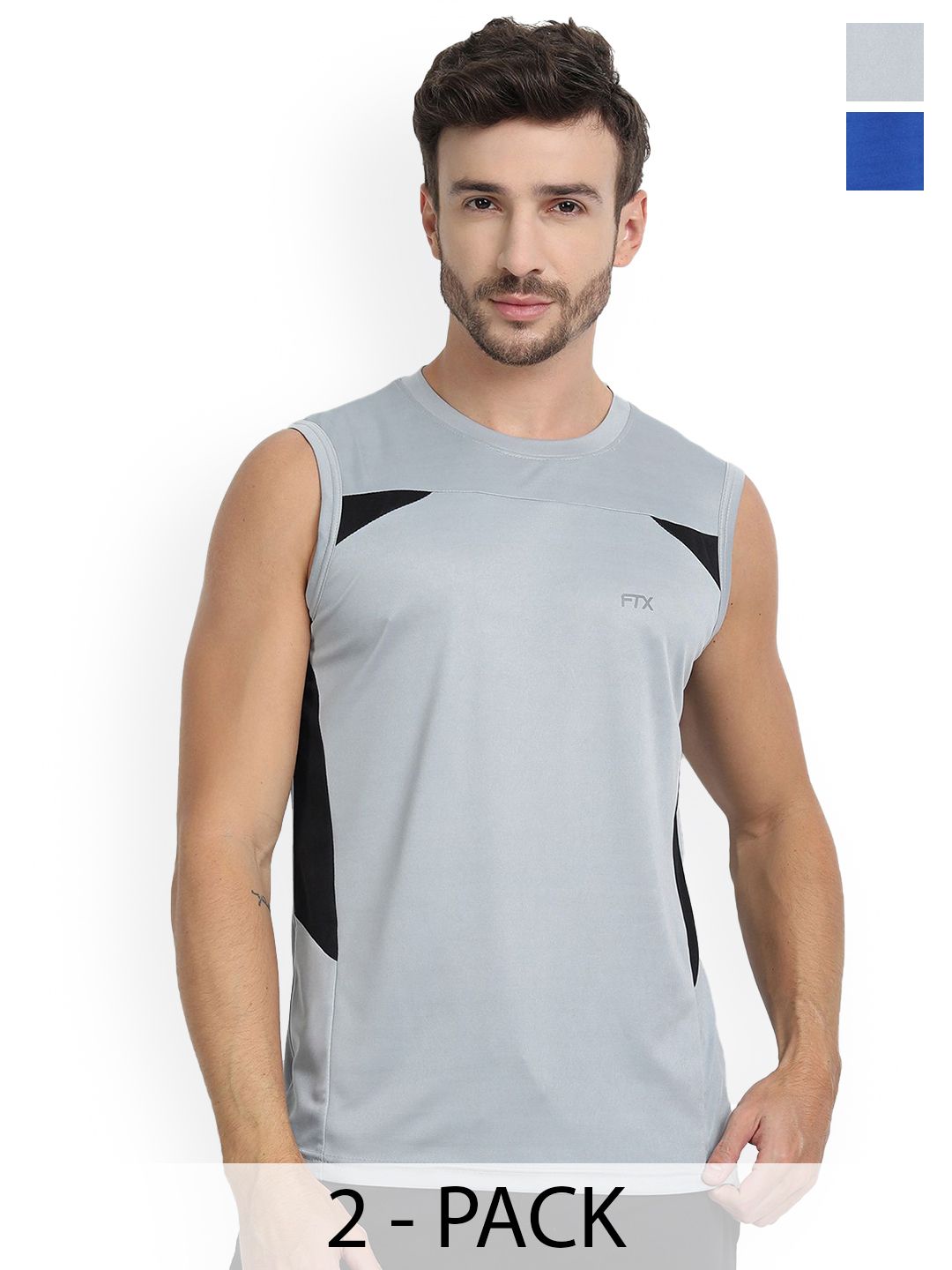 FTX Pack Of 2 Colourblocked Gym Vests 709-3_709-9-S-picture-34
