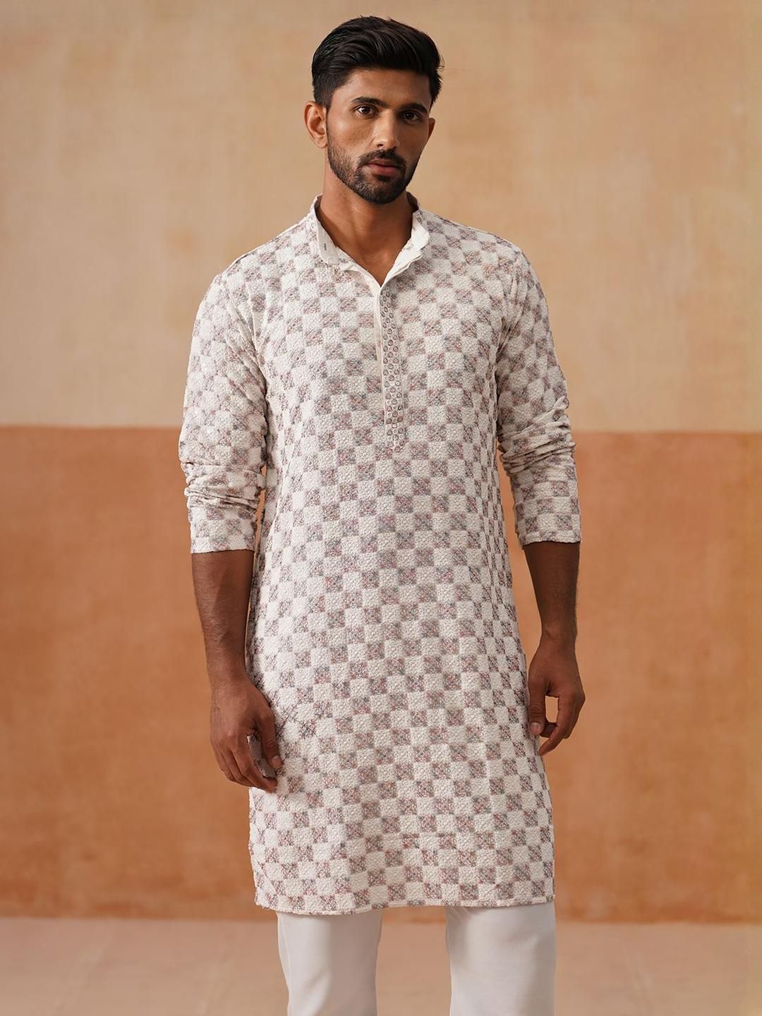 Jompers Men Embroidered Regular Thread Work Kurta with Pyjamas-picture-47
