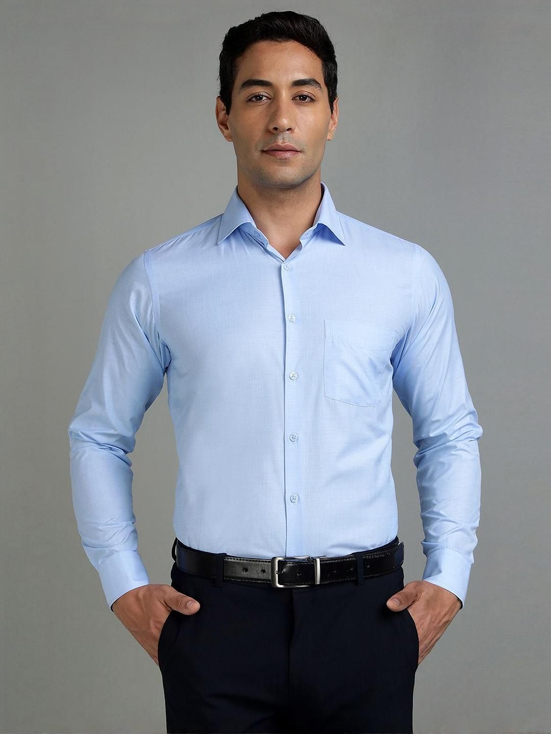 Richlook Classic Fit Long Sleeves Cotton Formal Shirt-image-44