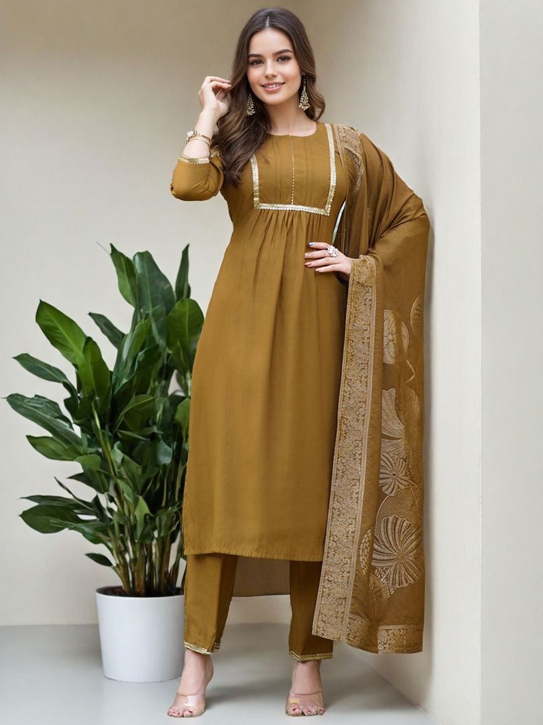 SZN Women Regular Kurta with Trousers &  Dupatta