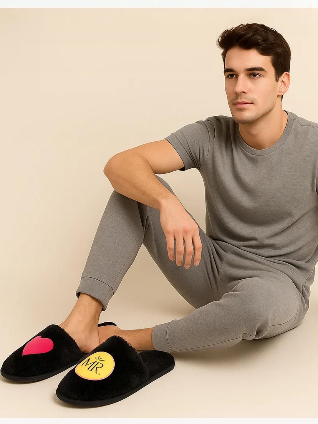 TRAVELKHUSHI Men Mr Love Soft Fur Home Slippper-picture-38