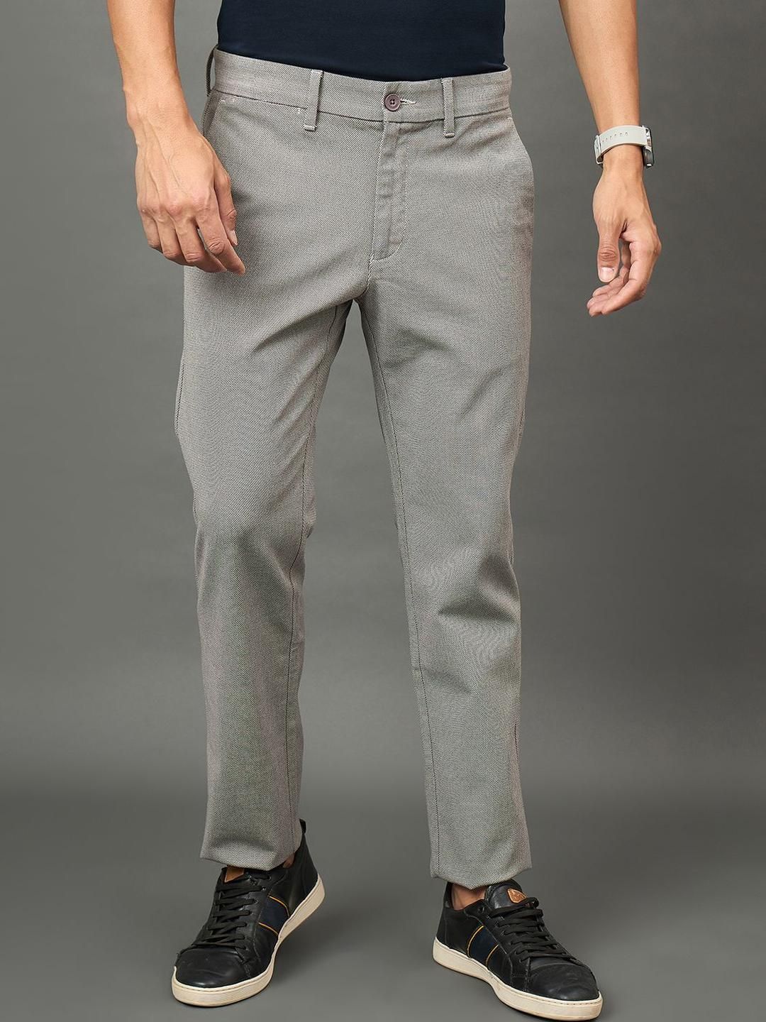 THE BEETEL HOUSE Men Textured Chinos Trousers-picture-12