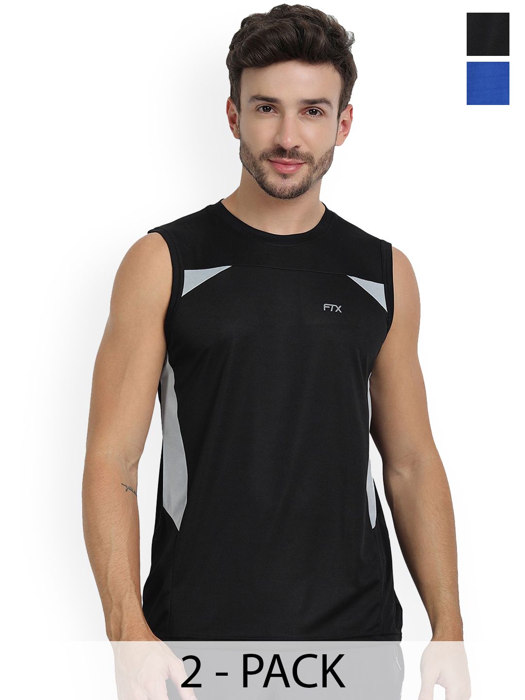 FTX Pack Of 2 Colourblocked Gym Vests 709-2_709-9-S-picture-22