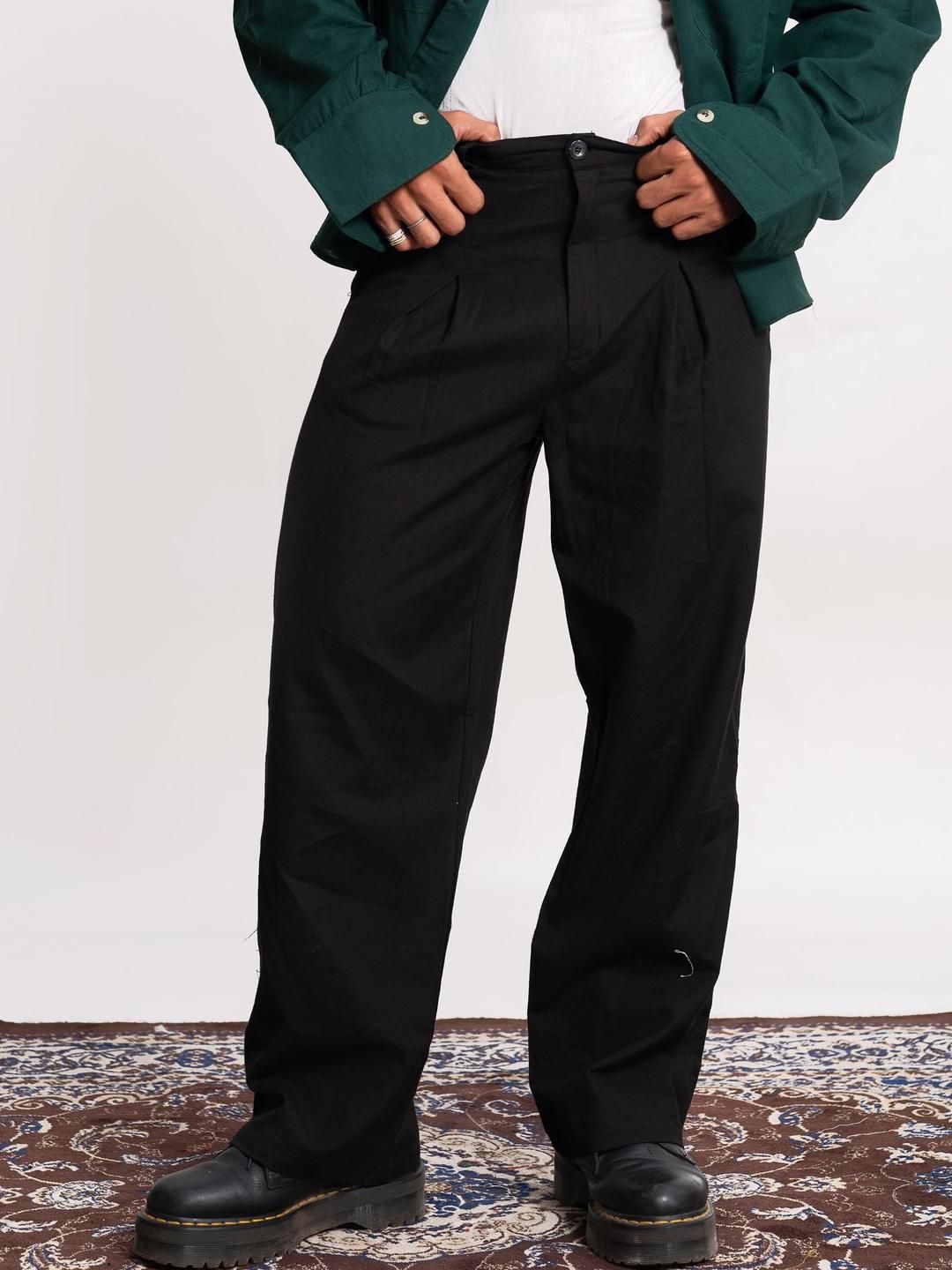 SVKETAIL Men Relaxed Straight Leg High-Rise Pleated Trousers-picture-16