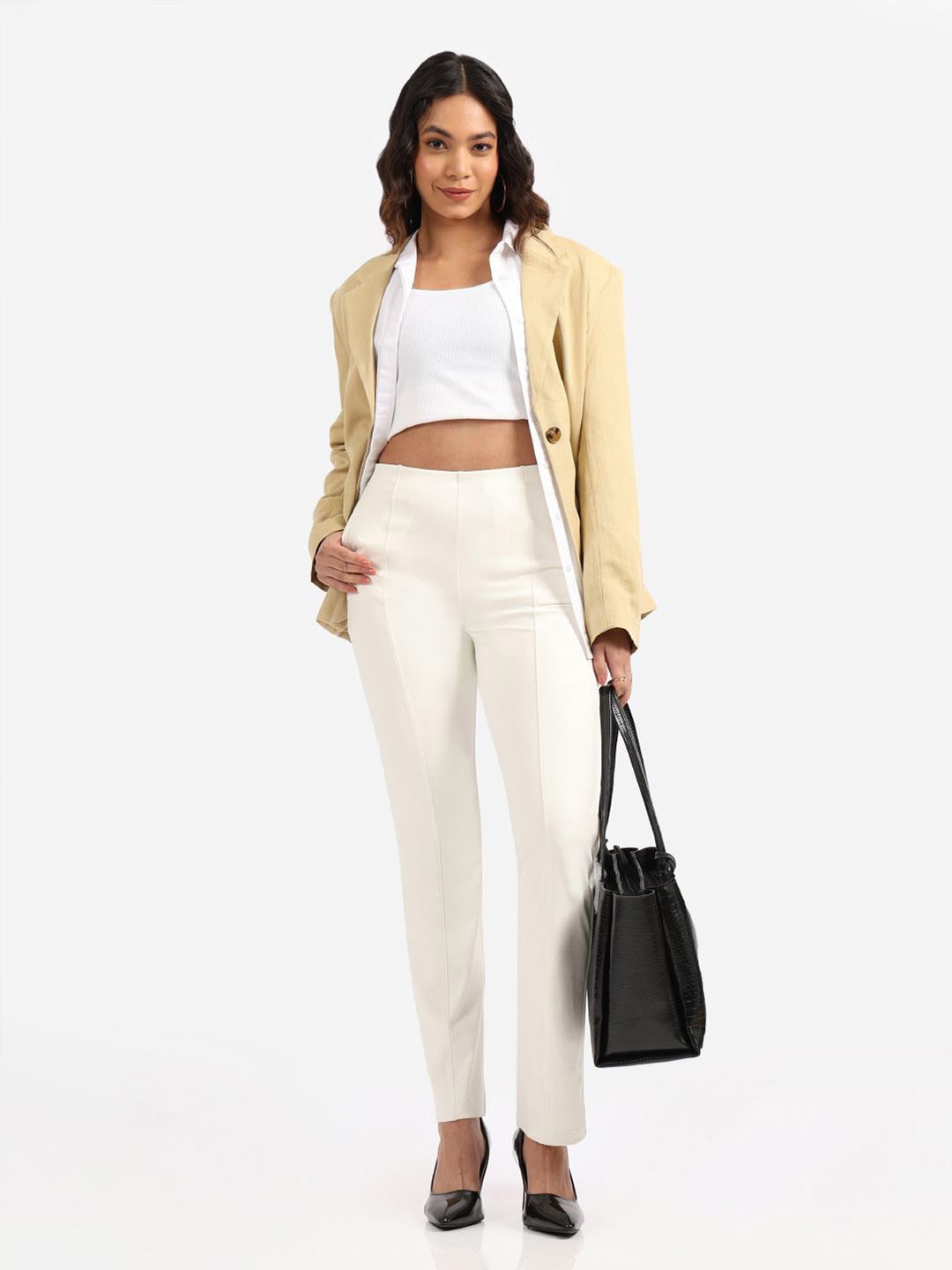 Blissclub Women Original Straight Fit High-Rise Trousers-image-11