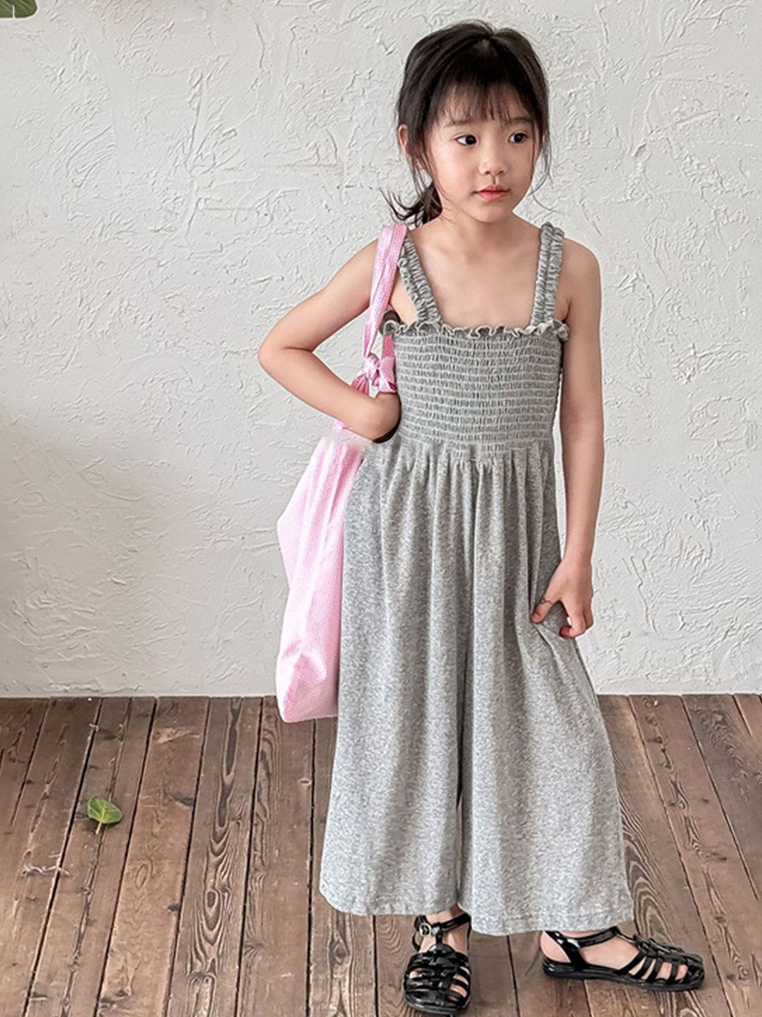 LULU & SKY Girls Square Neck Basic Jumpsuit-picture-53