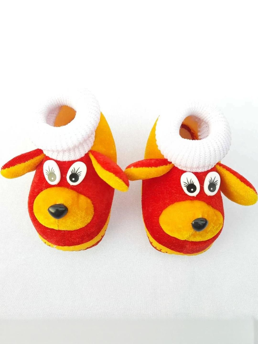 LMN CHILD CARE Unisex Kids Red & Yellow Cartoon Booties-image-34