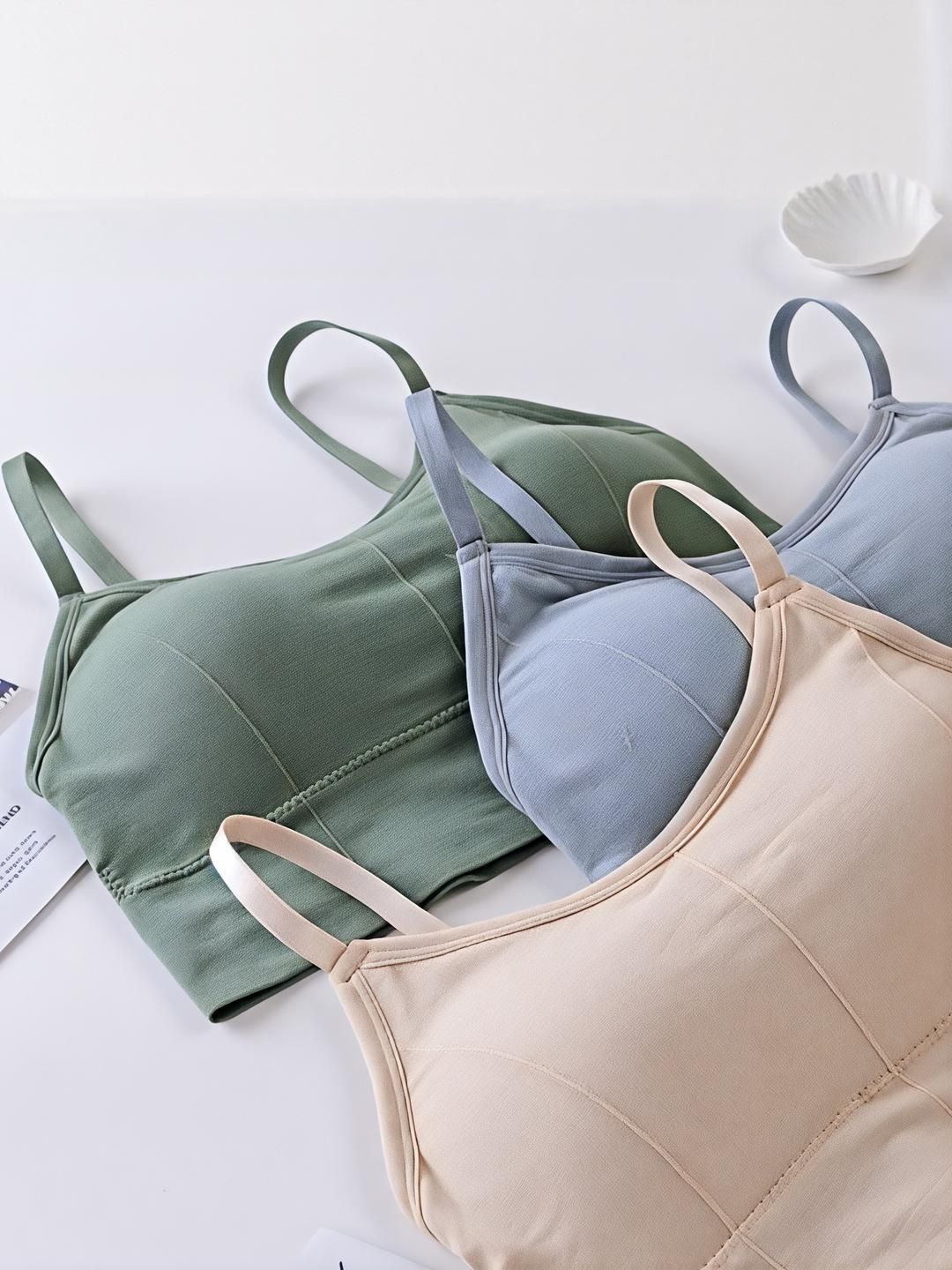 UNDER 1000 Pack of 3 Full Coverage Dry Fit T-shirt Cotton Bra With All Day Comfort