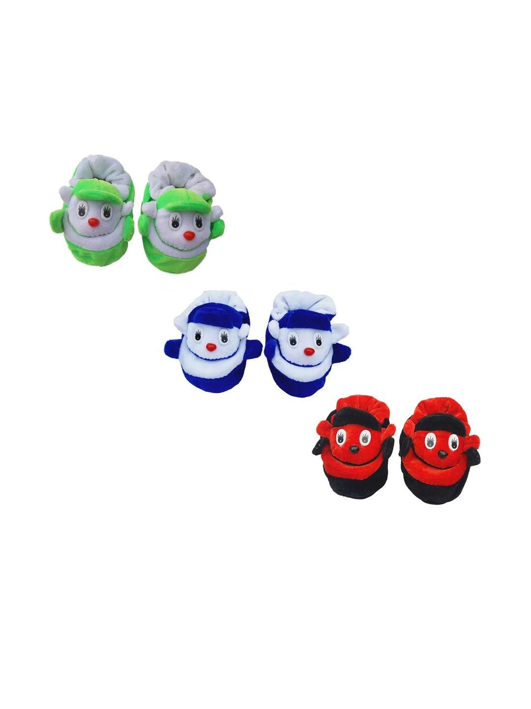 LMN Child Care Unisex Multicolour Pack of 3 Booties-picture-15
