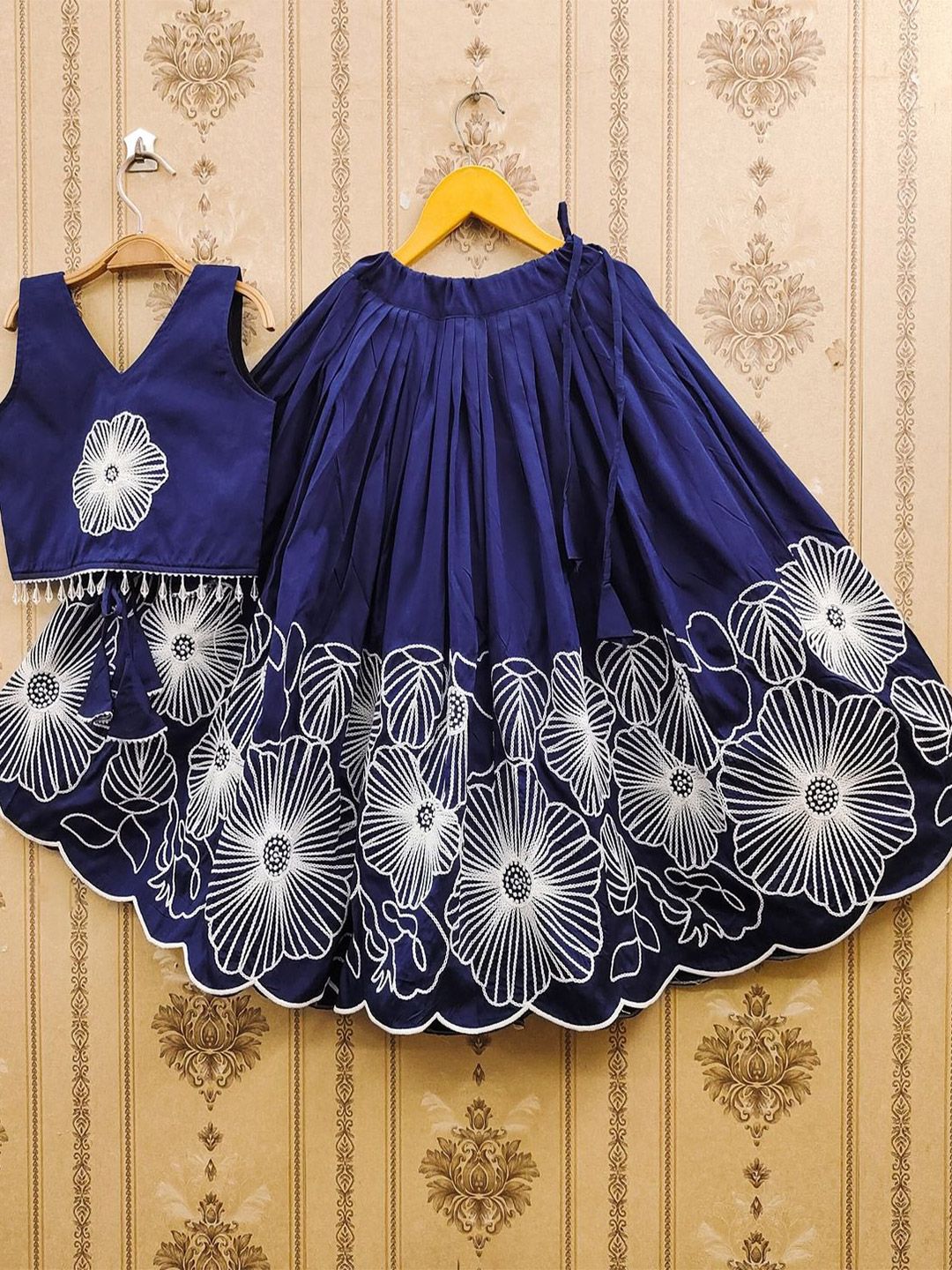 Helene Girls Embroidered Thread Work Ready to Wear Lehenga &-picture-42