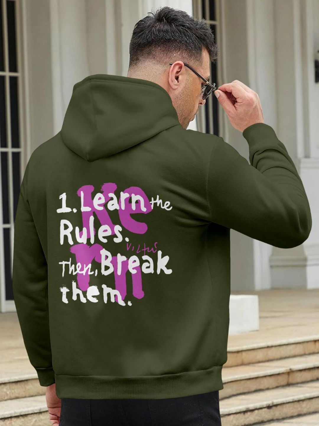 Triptee Men Printed Hooded Pullover Sweatshirt-picture-37