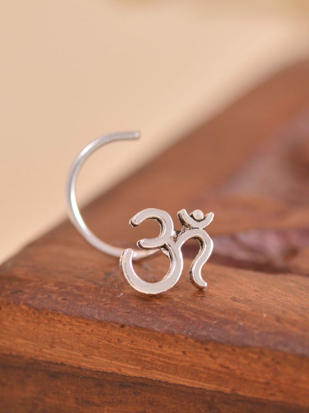 Abhooshan 925 Sterling Silver Rhodium Plated Ring Nosepin-picture-32