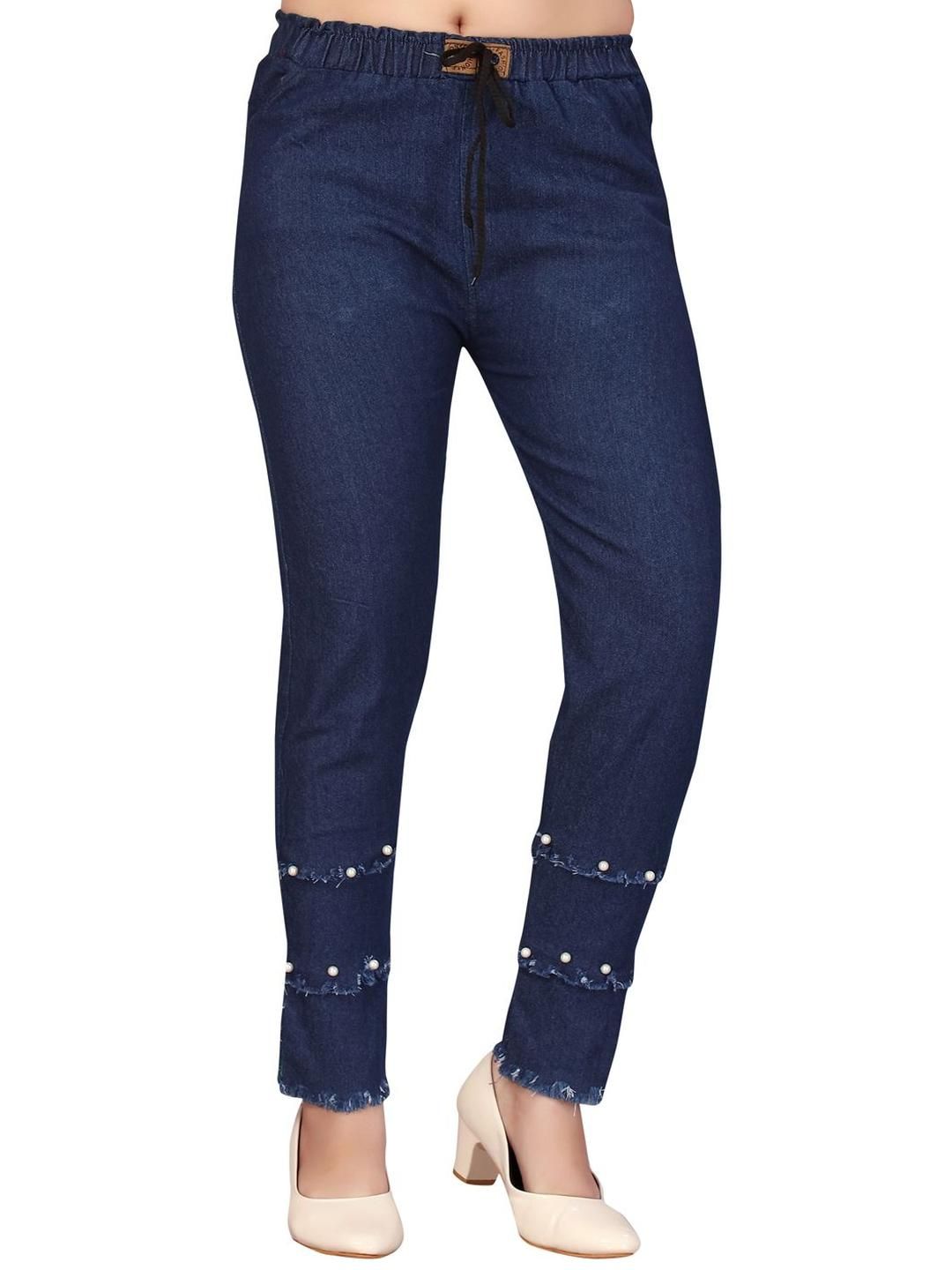HERE&NOW Girls Comfort Straight Fit High-Rise Low Distress Stretchable Jeans-picture-28