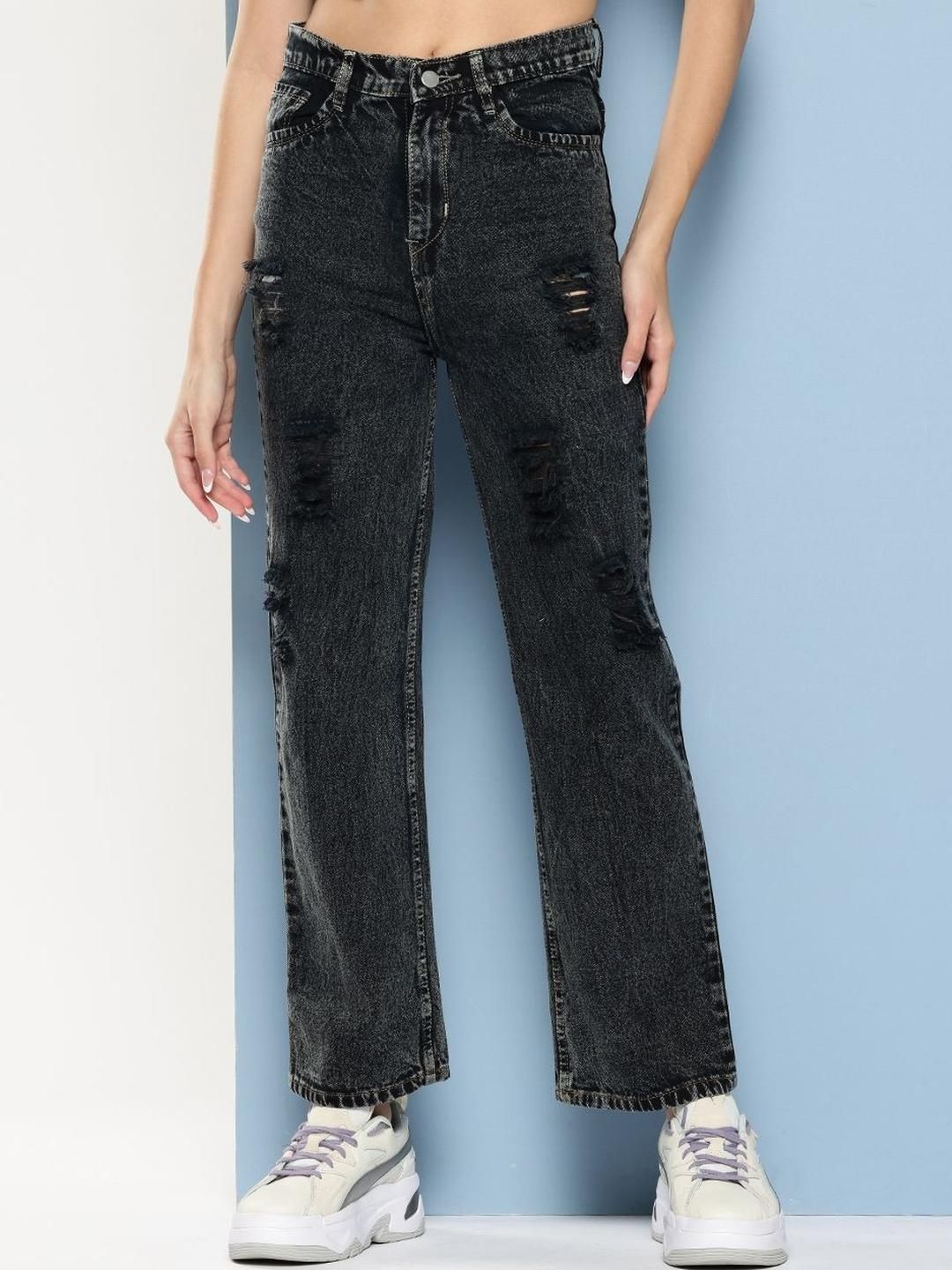 BAESD Girls Comfort Straight Fit High-Rise Highly Distressed Heavy Fade Stretchable Jeans-picture-21