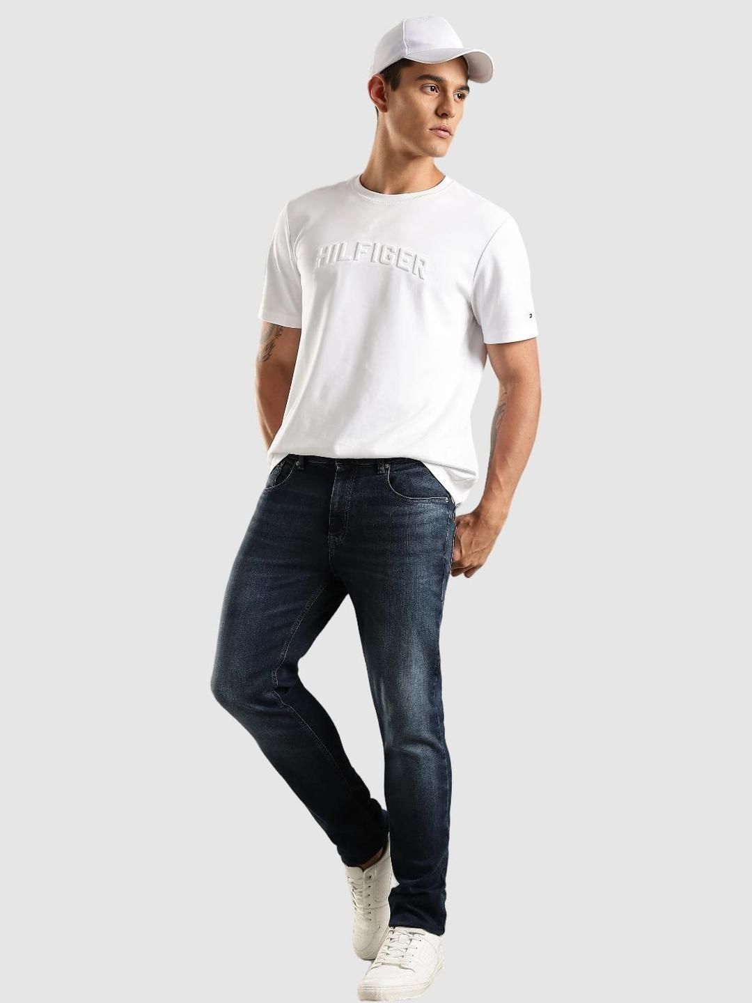 Tommy Hilfiger Men Regular Fit Mid-Rise Light Fade Stretchable Jeans-picture-32