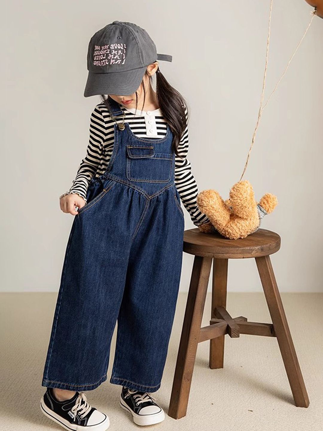 LULU & SKY Girls Checked Capri Jumpsuit-picture-15