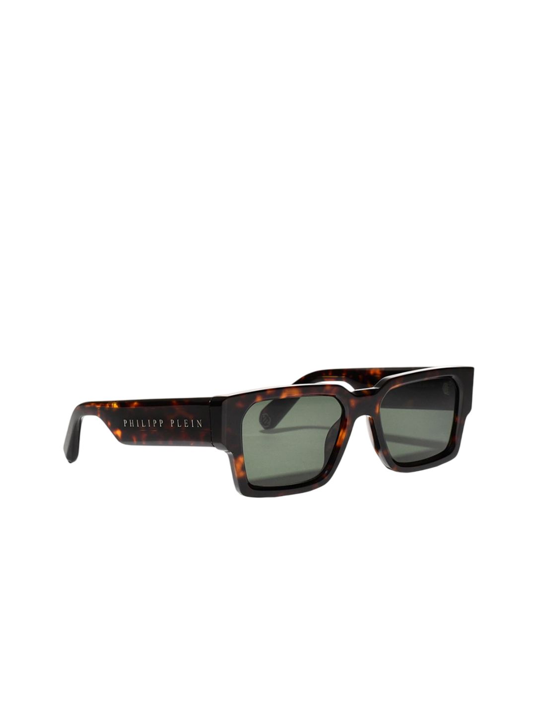 PHILIPP PLEIN Men Green Lens & Brown Rectangle Sunglasses with-image-10