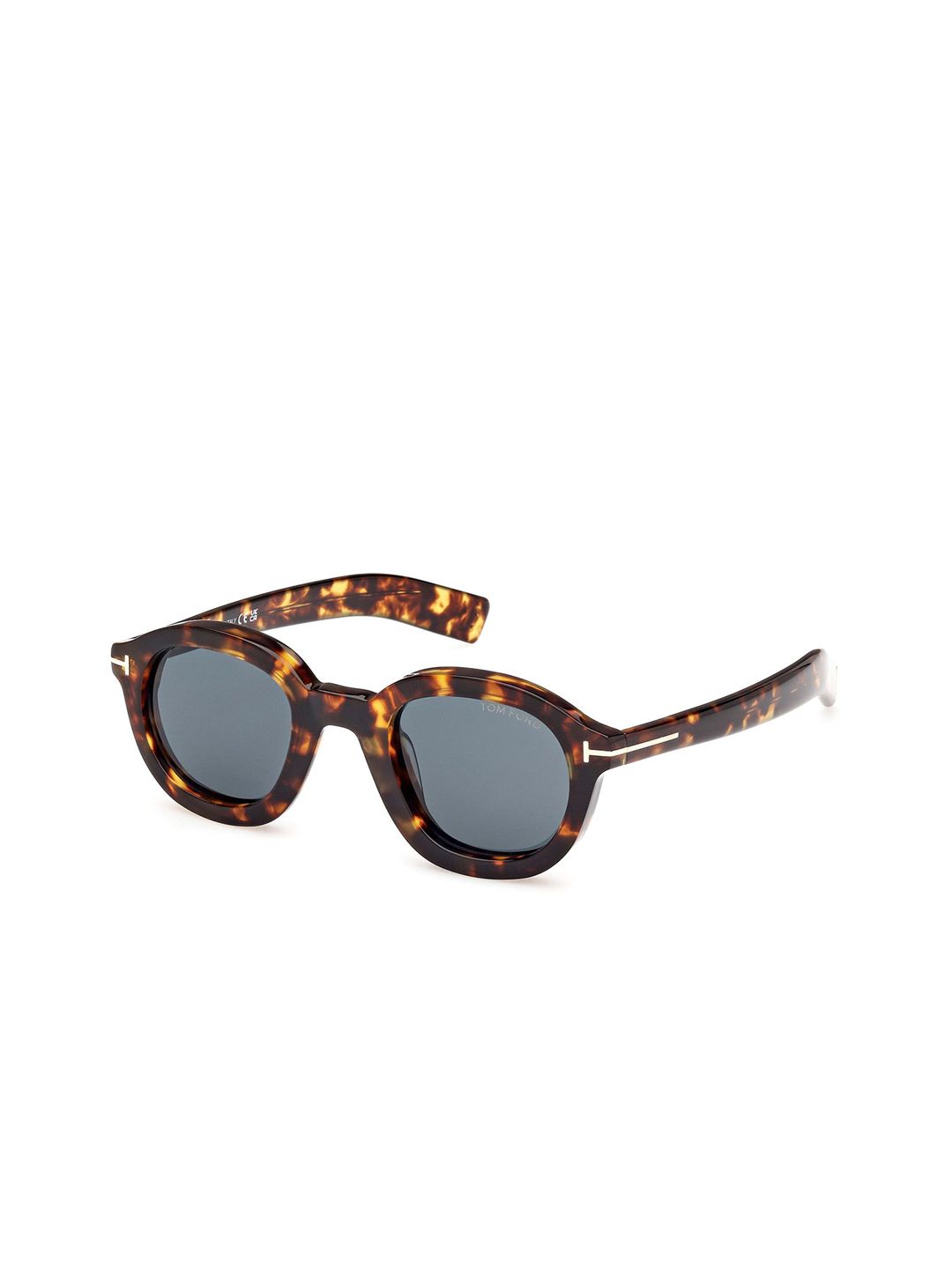 Tom Ford Men Blue Lens & Brown Oval Sunglasses with-image-27