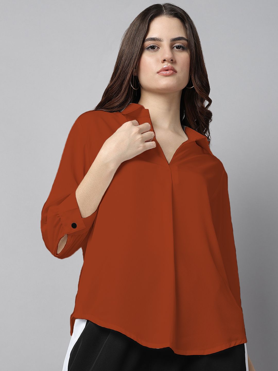 The Roadster Lifestyle Co. Shirt Collar Top-picture-16