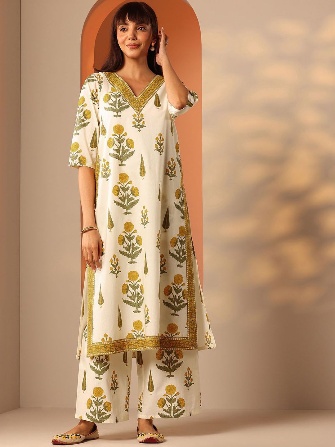 Libas Women Floral Printed Regular Kurta with Palazzos-image-36