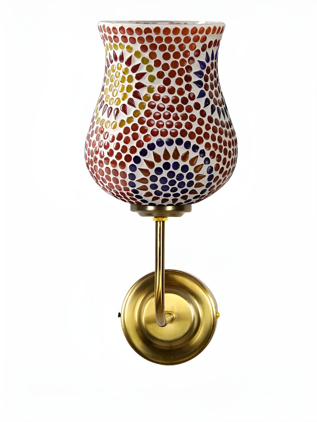 Devansh White & Red Textured Metal Bell Shaped Wall Lamp-picture-17