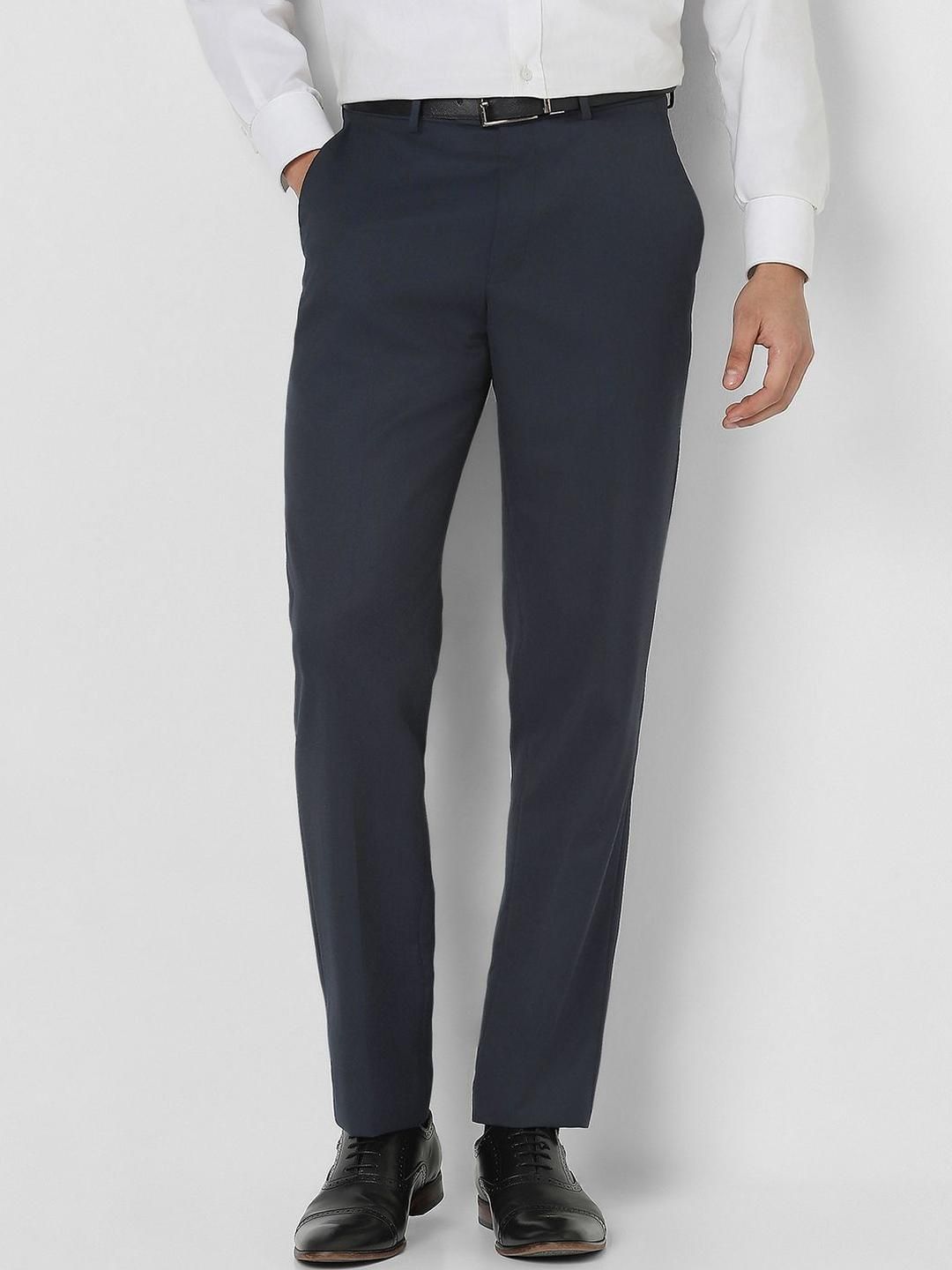 Van Heusen Men Solid Mid-Rise Regular Fit Formal Trousers-picture-11