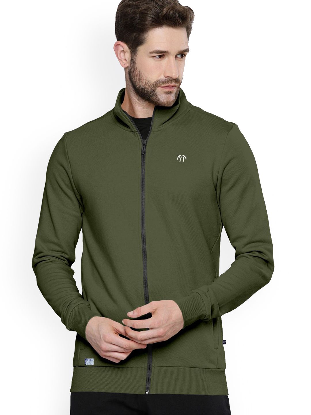 Triptee Men Stand Collar Solid Cotton Sporty Jacket-picture-38