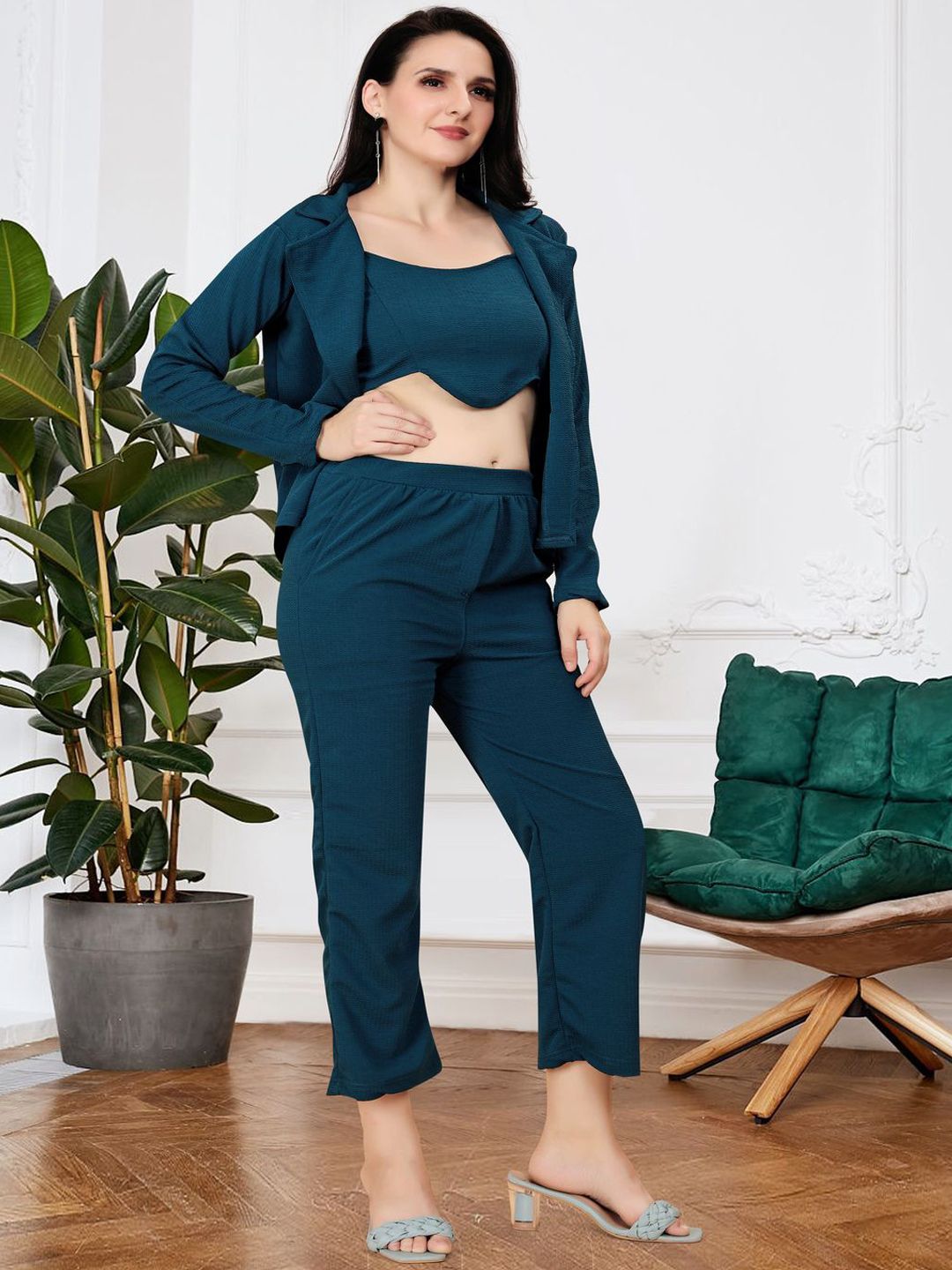 Mast & Harbour Round Neck Sleeveless Top With Trousers Co-Ords-picture-36