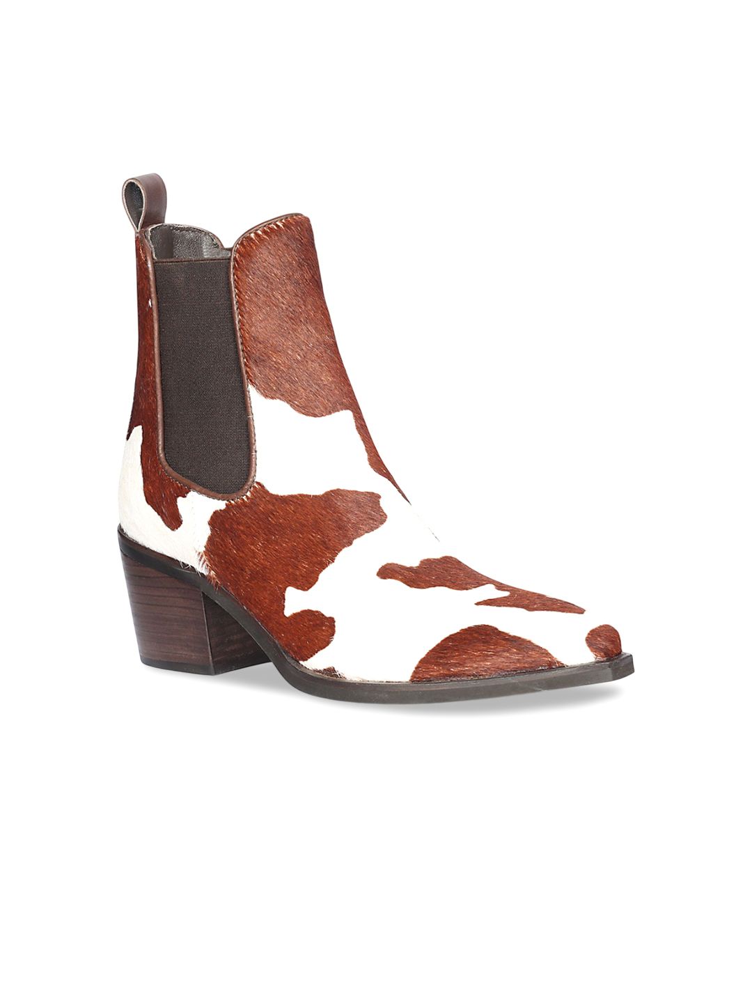 Saint G Women Printed Leather Block-Heeled Chelsea Boots-image-7