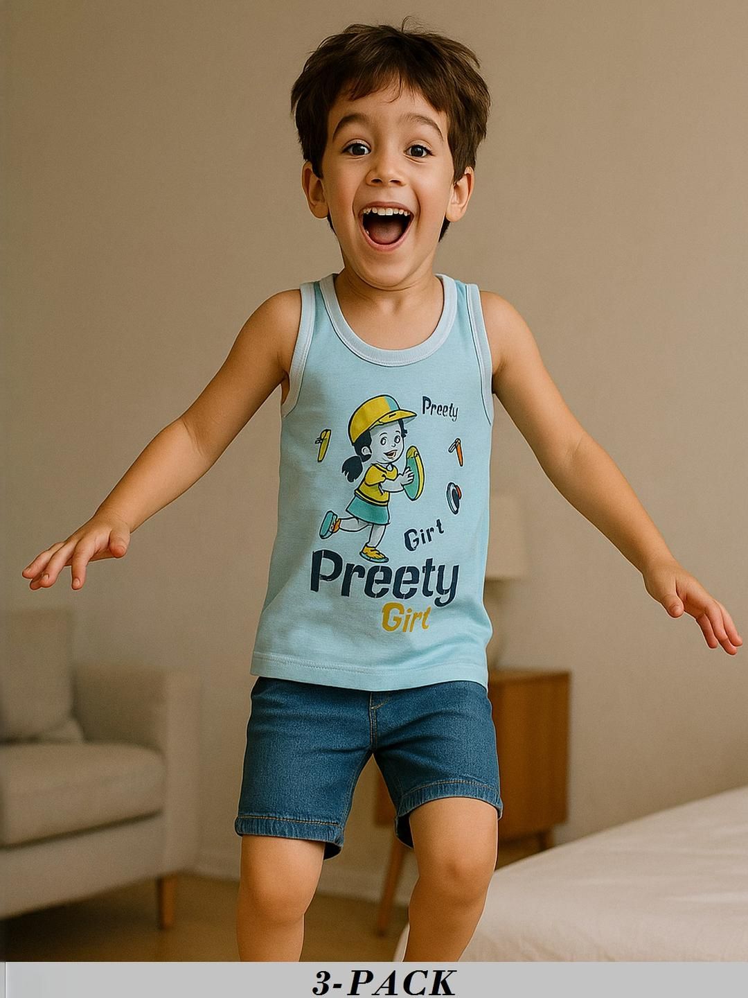 CORTICA Pack of 3 Kids Assorted Innerwear Vests-picture-36