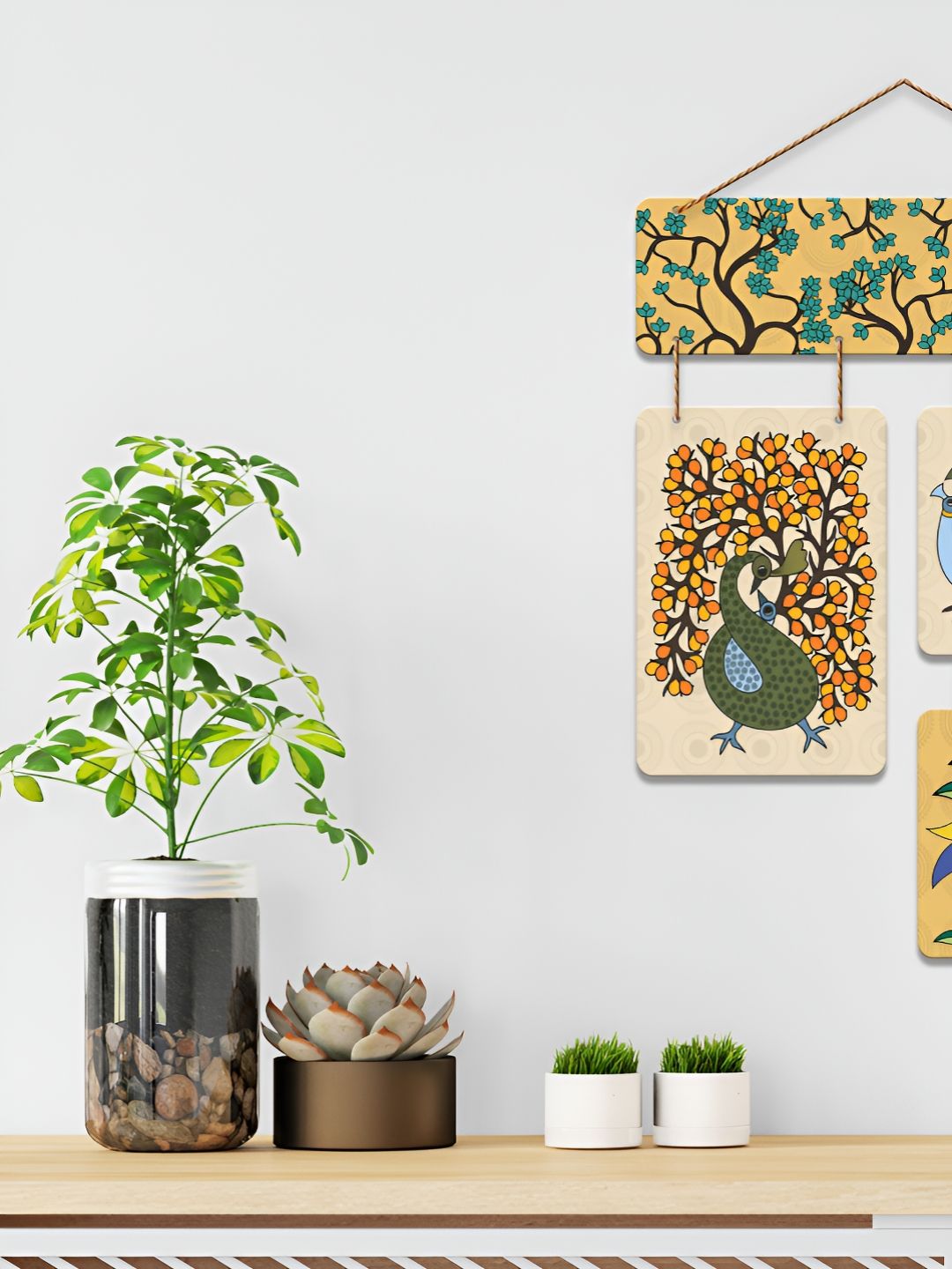 ArtVibes Beige & Yellow Pichwai Art Home Decorative Wall Hanging-picture-11