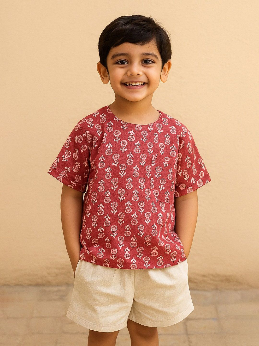 Pum Pum Boys Printed Pure Cotton Round Neck T-shirt & Shorts-picture-18