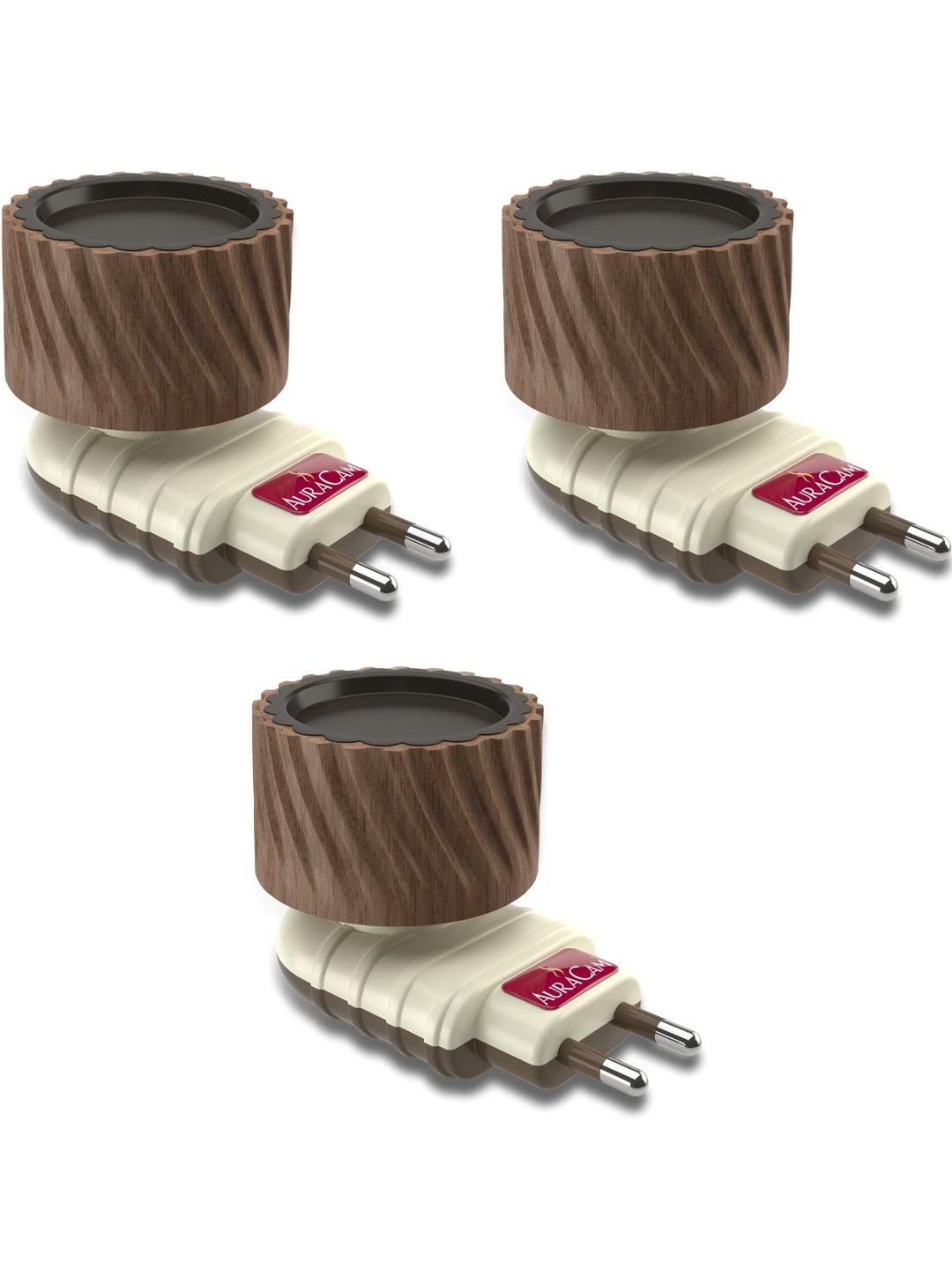 AuraCam Set of 3 Brown & White Camphor & Essential Oil Diffusers-image-22