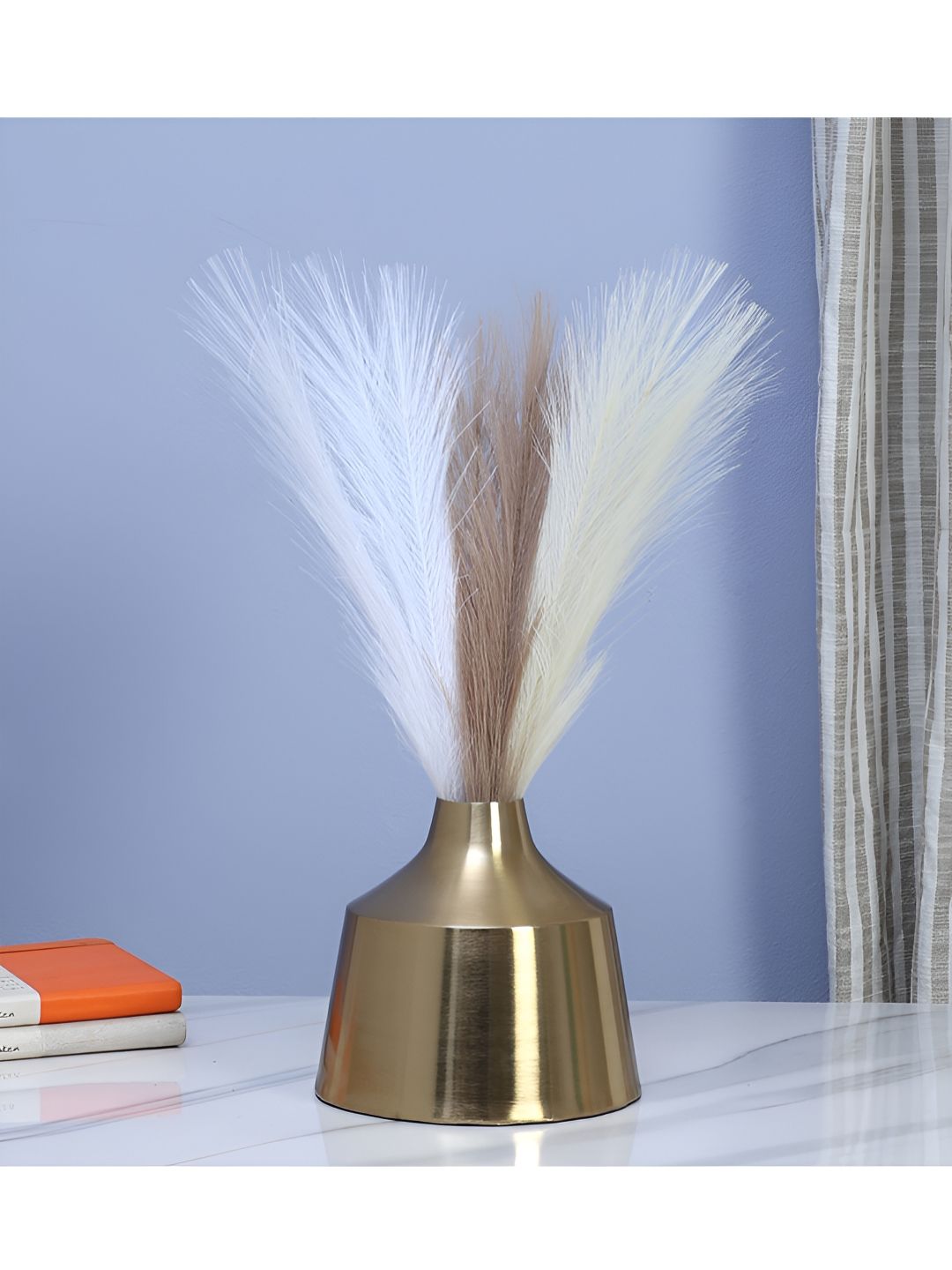 Two Moustaches Brown Funnel Shaped Metal Flowers Vase-picture-18