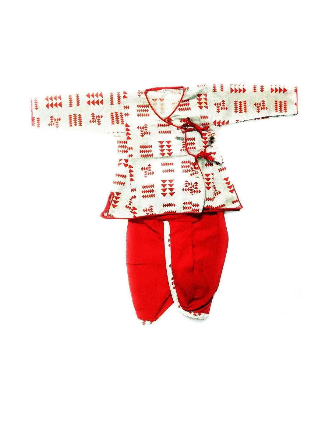LITTLE DREAMS Black & Red Boys Printed Kurta & Dhoti Pants Set-picture-11
