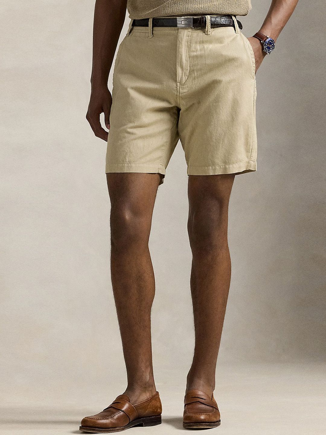 Polo Ralph Lauren Men Solid Classic Fit Mid Rise Shorts-picture-56