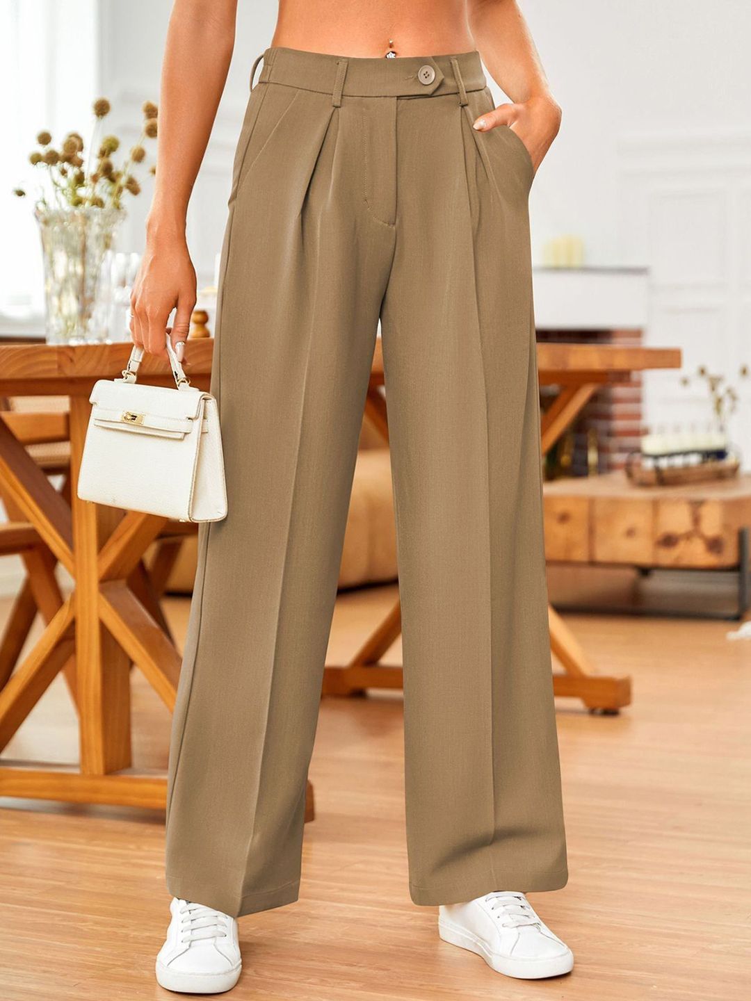 Outzidr Women Pleated Trousers-picture-27