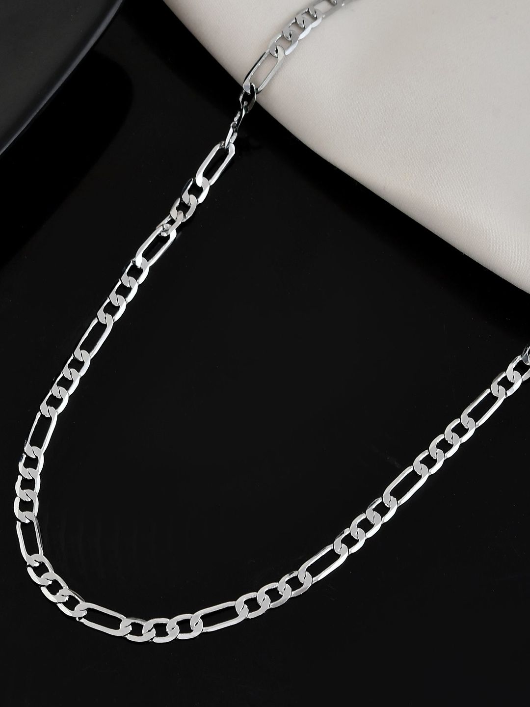 VOJ Men Brass Silver-Plated Handcrafted Chain-picture-11