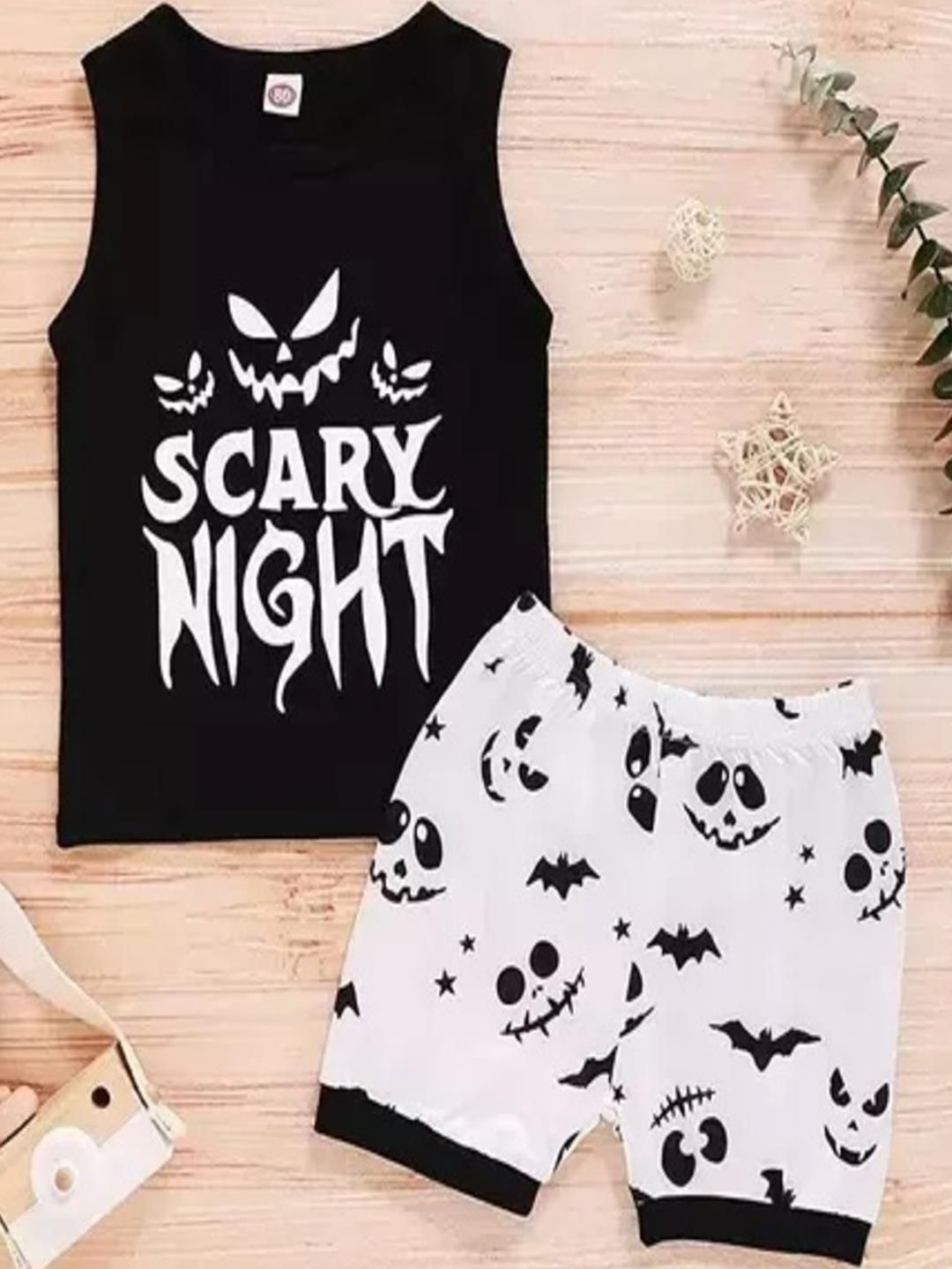 CUTEVIBE Unisex Kids Black & White Printed Clothing Set-picture-14