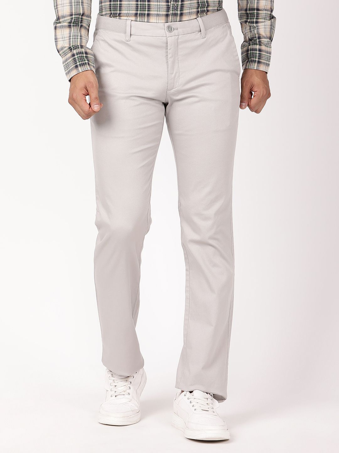 Indian Terrain Men Solid Kansas Regular Fit Trousers-picture-41